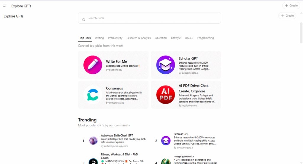 A Custom GPT is a branded AI agent trained exclusively on your company’s content, FAQs, and resources. When published in the Explore GPTs directory, it becomes discoverable by ChatGPT’s 900M+ global users.